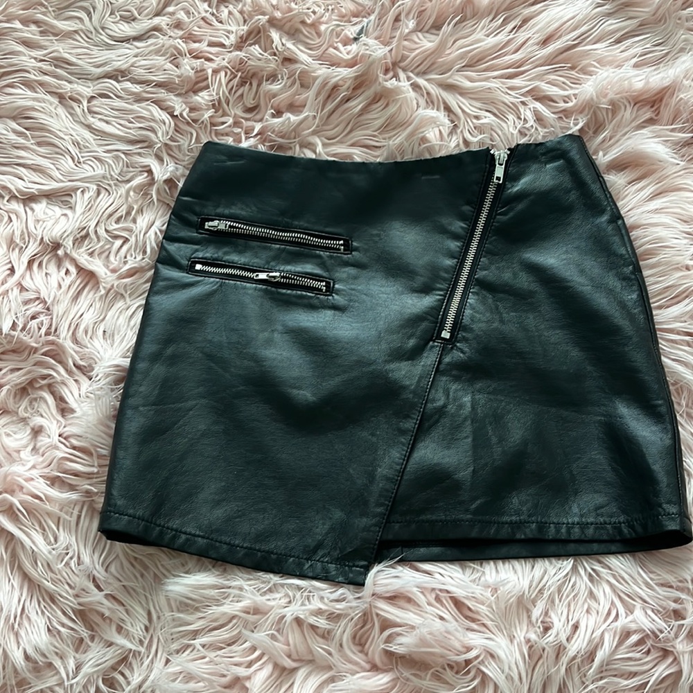 Black leather skirt